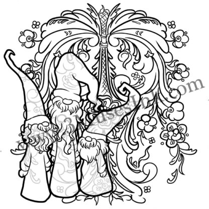 Nisse 3 Rosemauling coloring page from Nordic Nisse Hues.