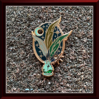 3 Quill Inkwell enamel pin by Three Muses Ink