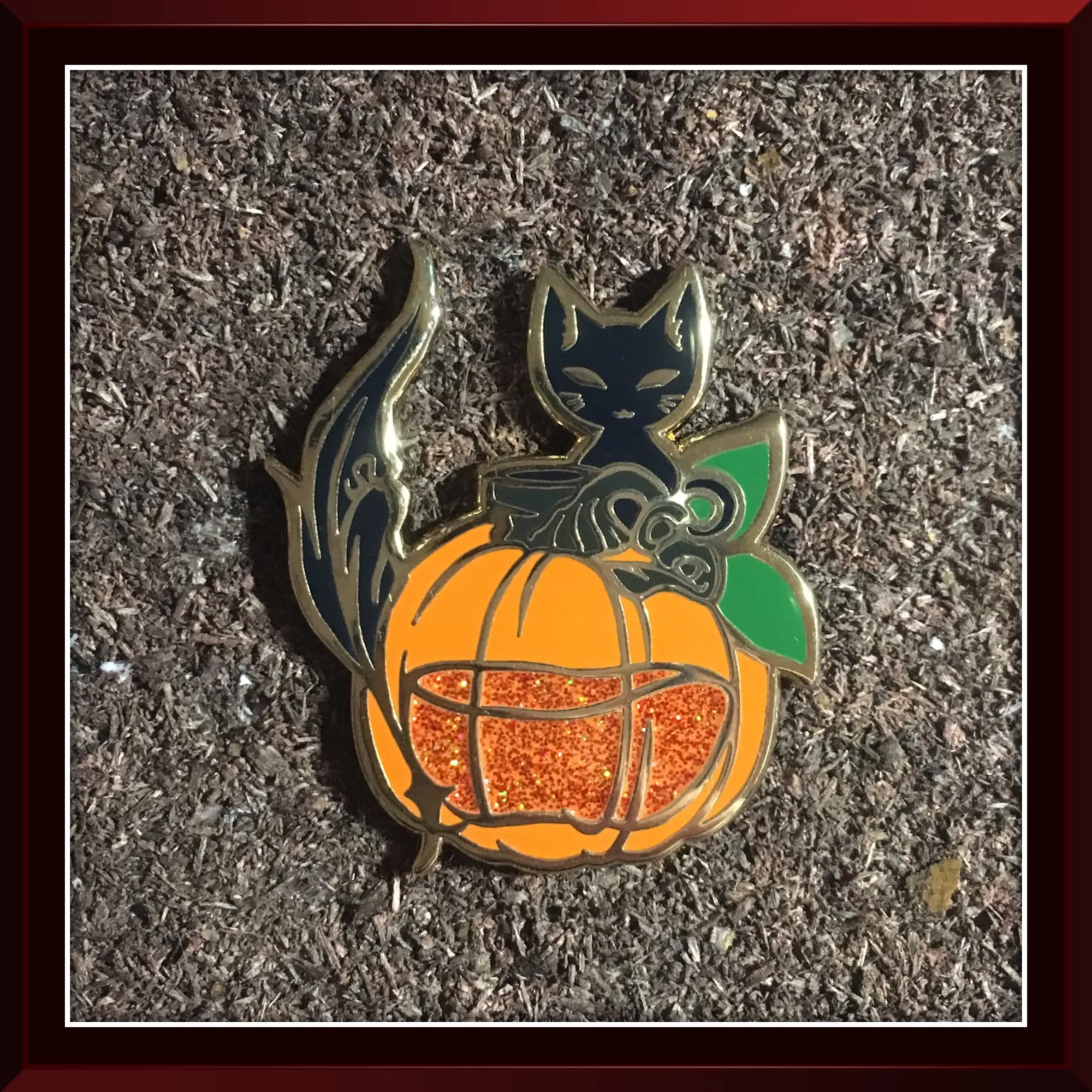 Pumpkin Halloween Inkwell enamel pin by Three Muses Ink