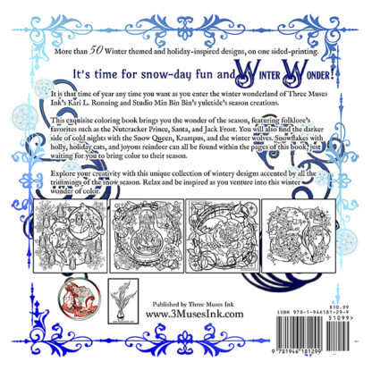 Back cover of the Winter Wonder Color coloring book.