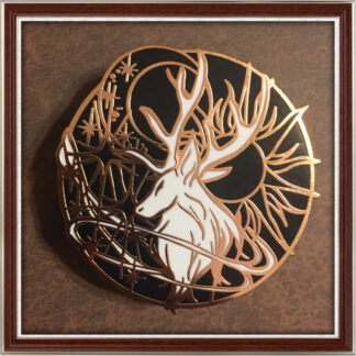 Comic Stag Rose Gold Variant hard enamel pin by Three Muses Ink.