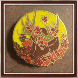 Fall Stag hard enamel pin by Three Muses Ink.