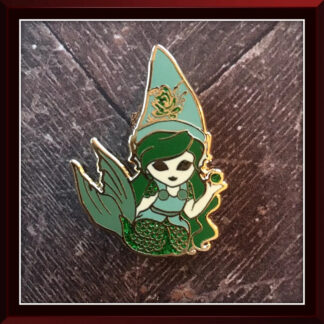 Green Pearl Gnome enamel pin by Three Muses Ink