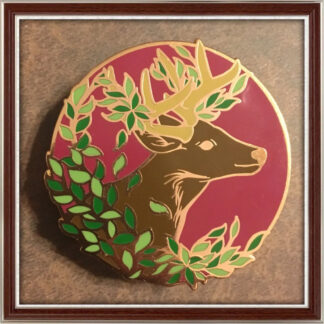 Summer Stag hard enamel pin by Three Muses Ink.