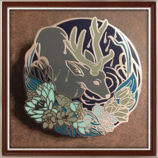 Water Stag hard enamel pin by Three Muses Ink.