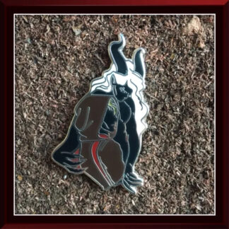 Weiriman and Demon hard enamel pin by Three Muses Ink.