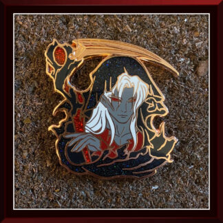 Grim Reaper Red hard enamel pin by Three Muses Ink