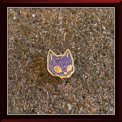 Lil Cat Skull Purple hard enamel pin by Three Muses Ink