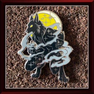 Werewolf Mist & Moon hard enamel pin by Three Muses Ink