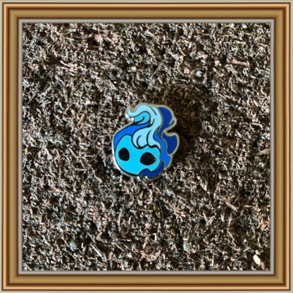 Wisp Blue hard enamel pin by Three Muses Ink.