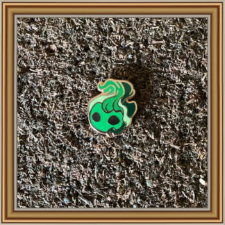 Wisp Green hard enamel pin by Three Muses Ink.