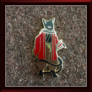 Yokai Nekomata Ronin hard enamel pin by Three Muses Ink.